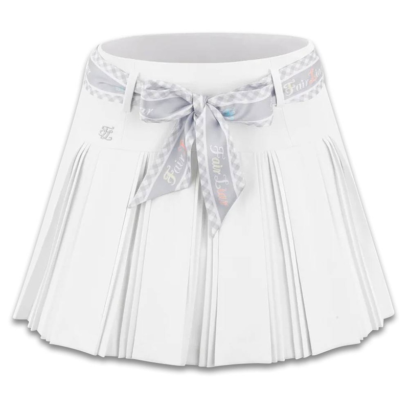 Fairliar Scarf Set Pleated Golf Skirt White – SS24 Women XX-Small