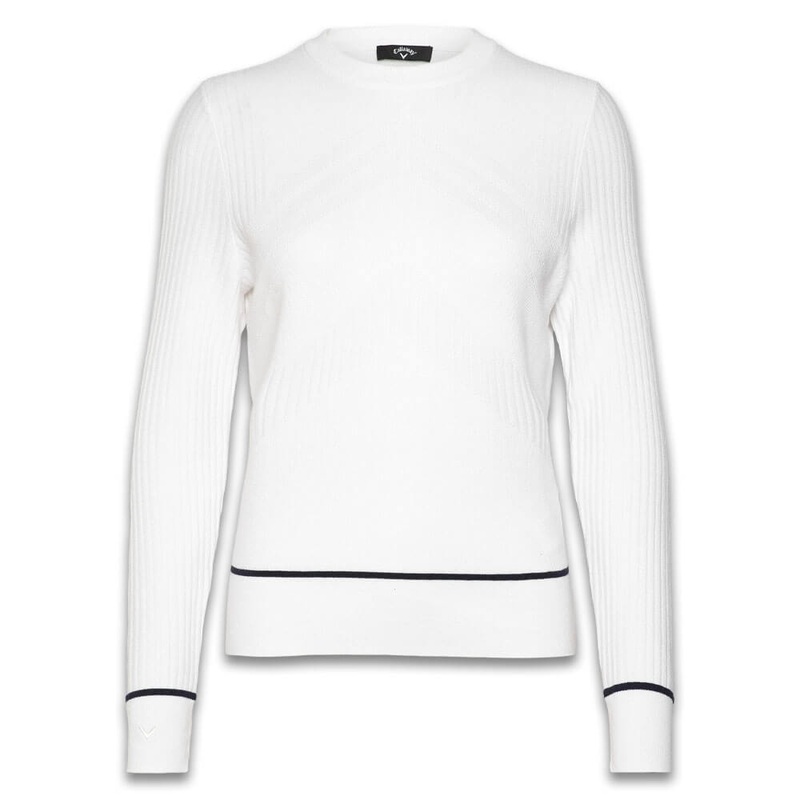Callaway Multi-Stitch Chevron Golf Sweater (with Tipping) Brilliant White – SP25 Women X-Small
