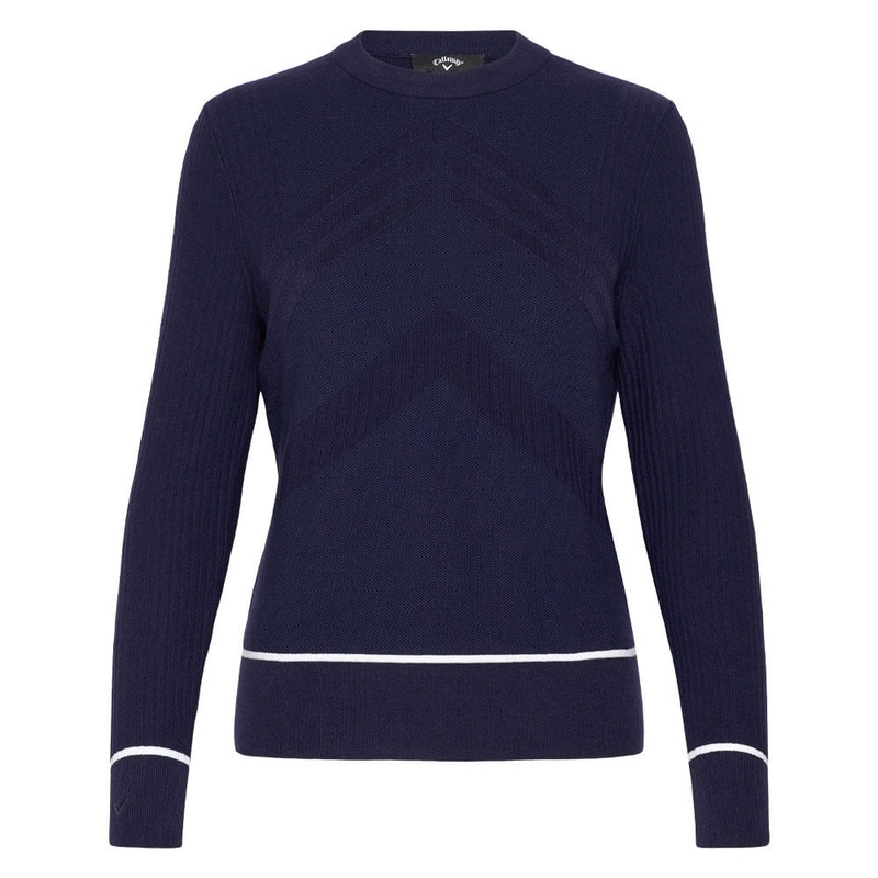 Callaway Multi-Stitch Chevron Golf Sweater (with Tipping) Peacoat – SP25 Women X-Small