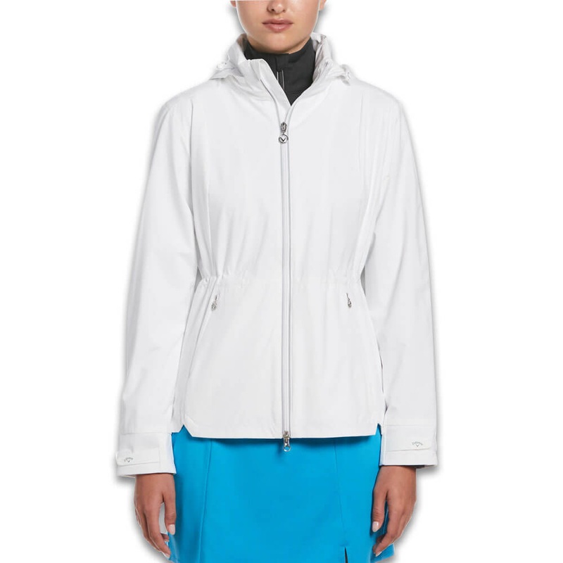 Callaway Wind and Water Resistant Golf Jacket (with Packable Hood) Brilliant White – SP25 Women X-Small