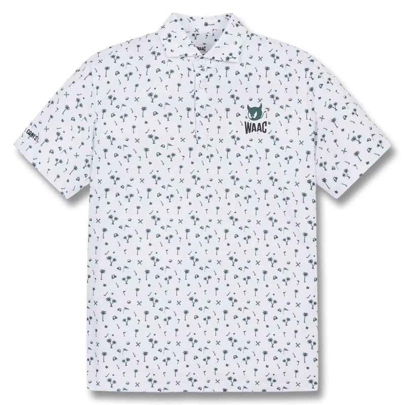 WAAC Allover Motif Golf Polo White – SP25 Men Small