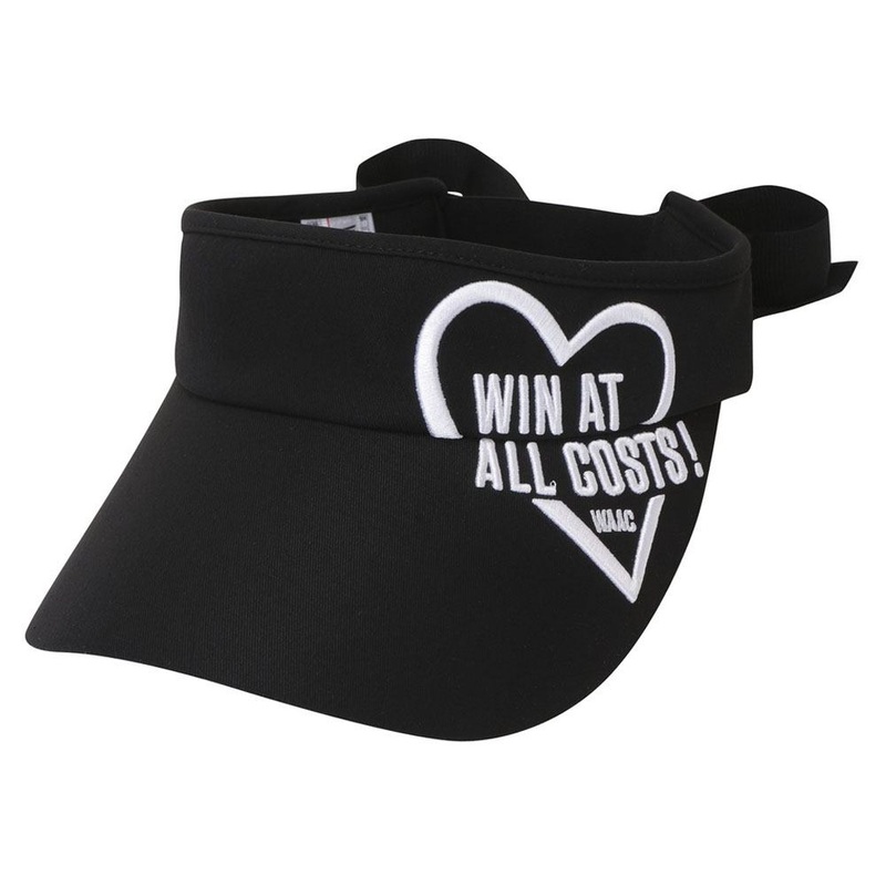 WAAC Heart Logo Sun Golf Visor Black – 23 Women One Size Fits All