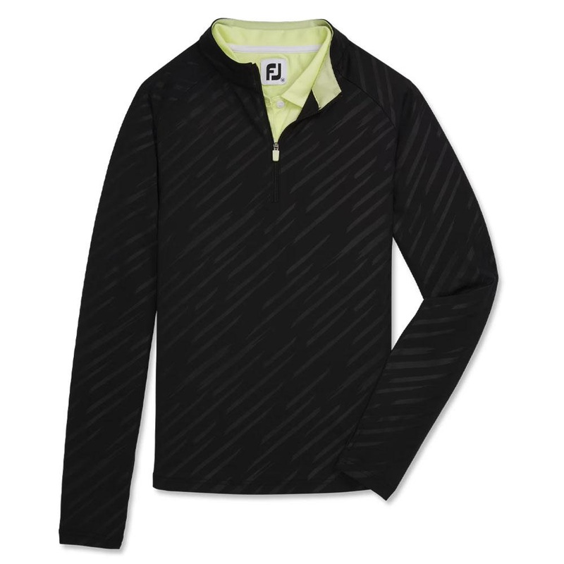 FootJoy Half-Zip Embossed Golf Pullover Black – FA23 Women X-Small