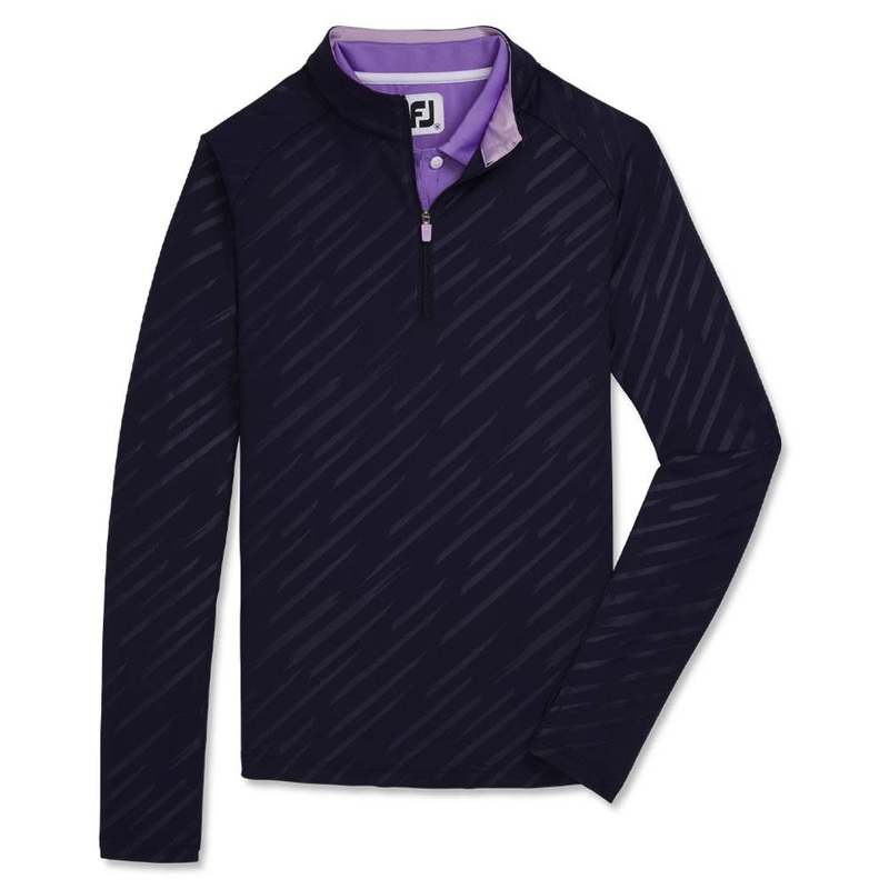 FootJoy Half-Zip Embossed Golf Pullover Navy – FA23 Women X-Small