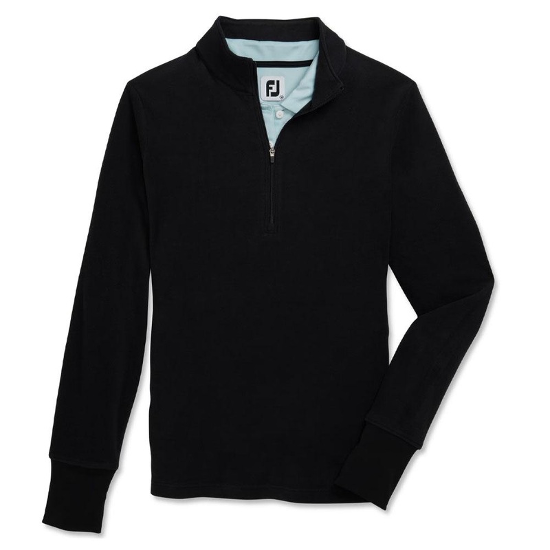 FootJoy Half-Zip Fleece Mid Layer Golf Pullover Black – FA23 Women X-Small