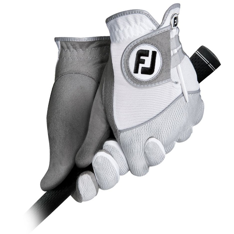 FootJoy RainGrip Pair Golf Glove Gray/White – 21 Men Fit to Right and Left Hand Regular Small