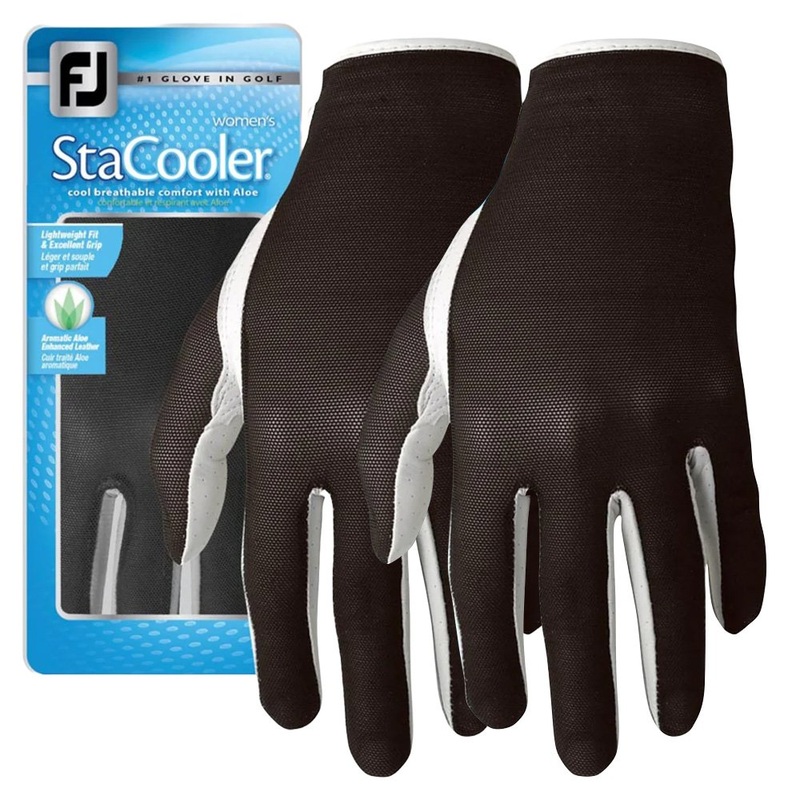 FootJoy StaCooler Fashion Golf Glove Pearl/Black – 24 Women Fit to Left Hand Regular Small