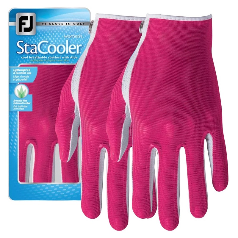 FootJoy StaCooler Fashion Golf Glove Pearl/Fuchsia – 24 Women Fit to Left Hand Regular Small