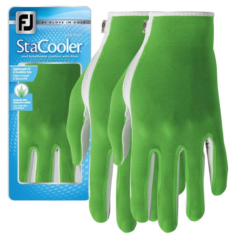 FootJoy StaCooler Fashion Golf Glove Pearl/Lime – 24 Women Fit to Left Hand Regular Small