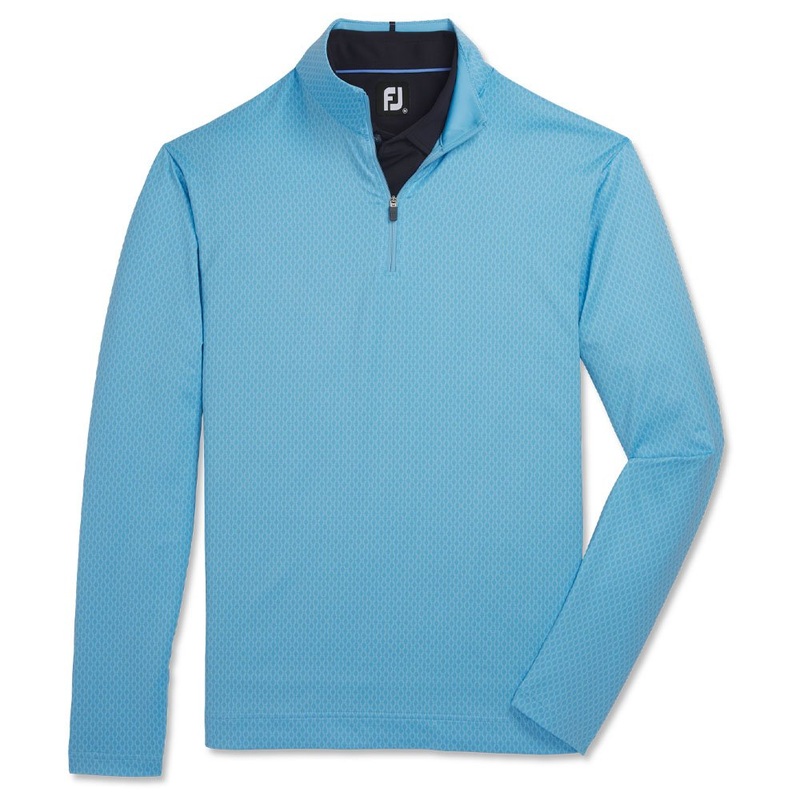 FootJoy Tonal Print Mid Layer Golf Pullover True Blue – FA23 Men Small