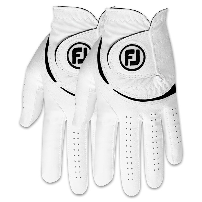 FootJoy WeatherSof 2-Pack Golf Glove White/Black – 24 Men Fit to Left Hand Regular Small