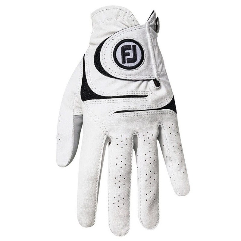 FootJoy WeatherSof Golf Glove White/Black – 23 Women Fit to Left Hand Regular Small