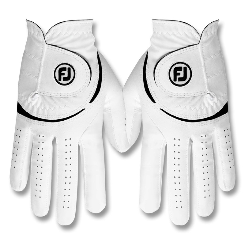 FootJoy WeatherSof Pair Golf Glove White/Black – 24 Women Fit to Right and Left Hand Regular Small