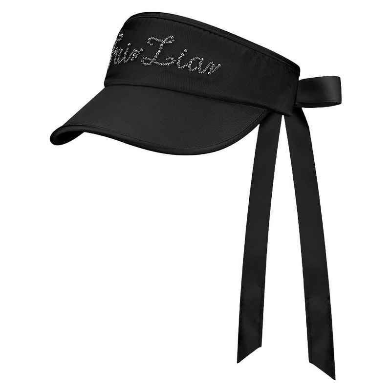 Fairliar Satin Beads Golf Visor Black – 24 Women One Size Fits All