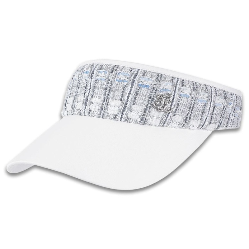 Fairliar Tweed Golf Visor White – 24 Women One Size Fits All