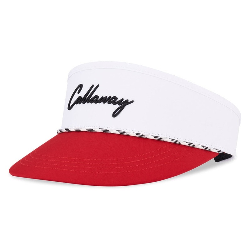 Callaway Birdie Putt Rope Golf Visor White/Red – 25 Men One Size Fits All