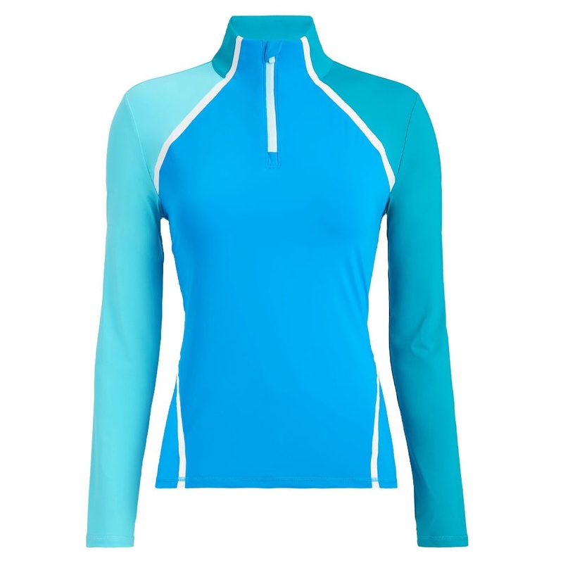 Gfore Colour Block Silky Tech Quarter Zip Golf Pullover Catalina – SP24 Women X-Small