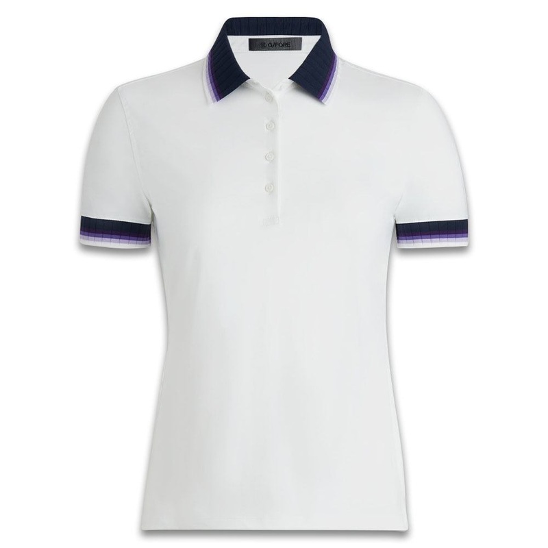 Gfore Contrast Silky Tech Nylon Golf Polo Snow – SP24 Women X-Small