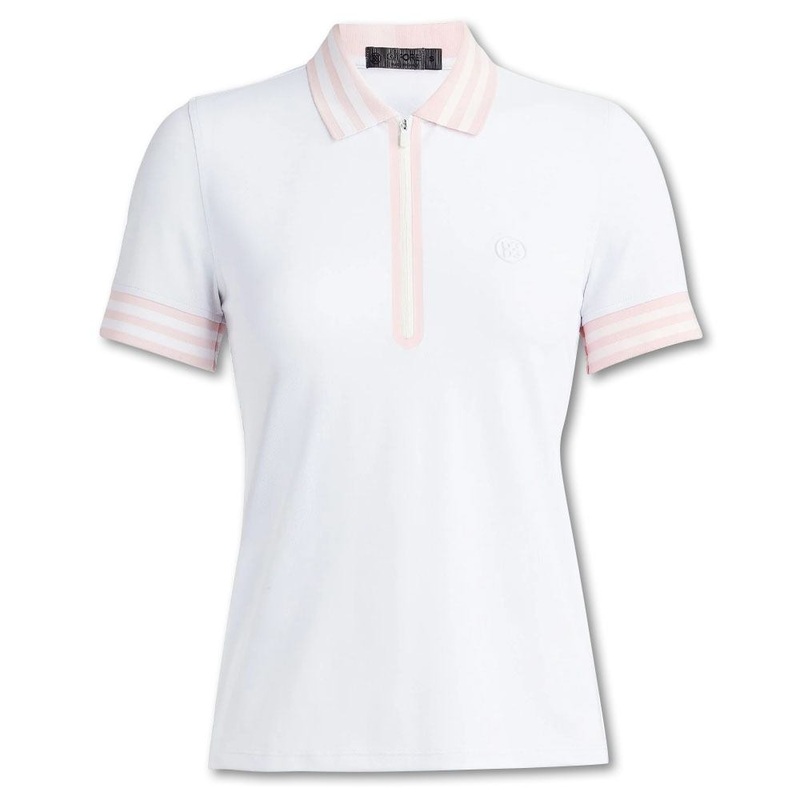 Gfore Embossed Logo Quarter Zip Tech Pique Golf Polo Snow – FA23 Women X-Small