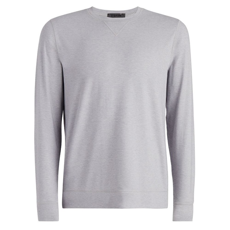 Gfore Luxe Crewneck Mid Layer Golf Sweater Light Heather Gray – SP24 Men Small