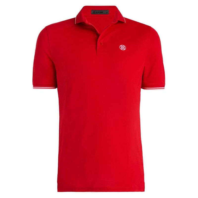 Gfore Rib Collar Tech Pique Golf Polo Lava – SP24 Men Small