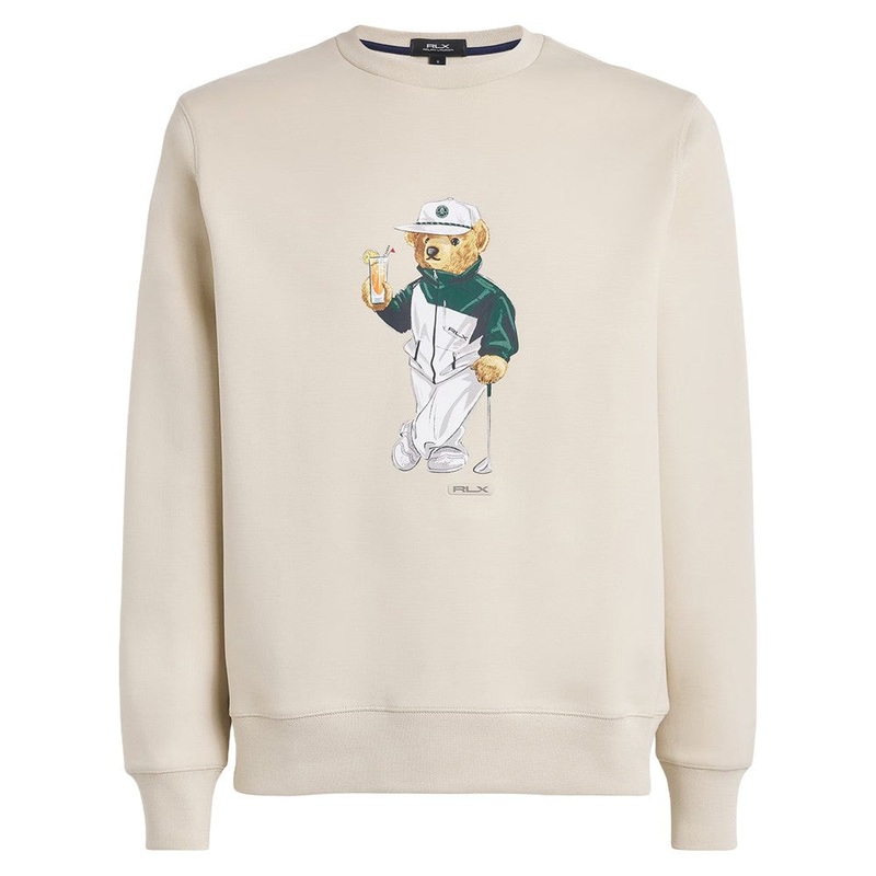 Ralph Lauren Classic Polo Bear Double-Knit Sweatshirt Golf Sweater Basic Sand – SP25 Men Medium