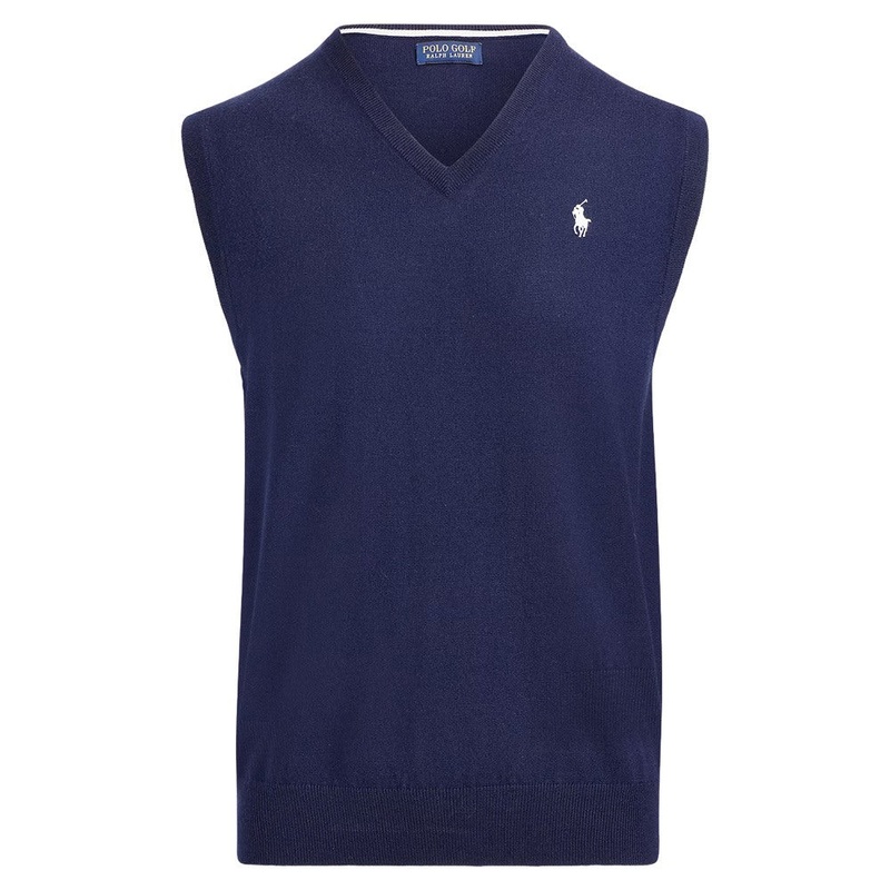 Ralph Lauren Cotton Coolmax V-Neck Golf Sweater Refined Navy – SP25 Men Small