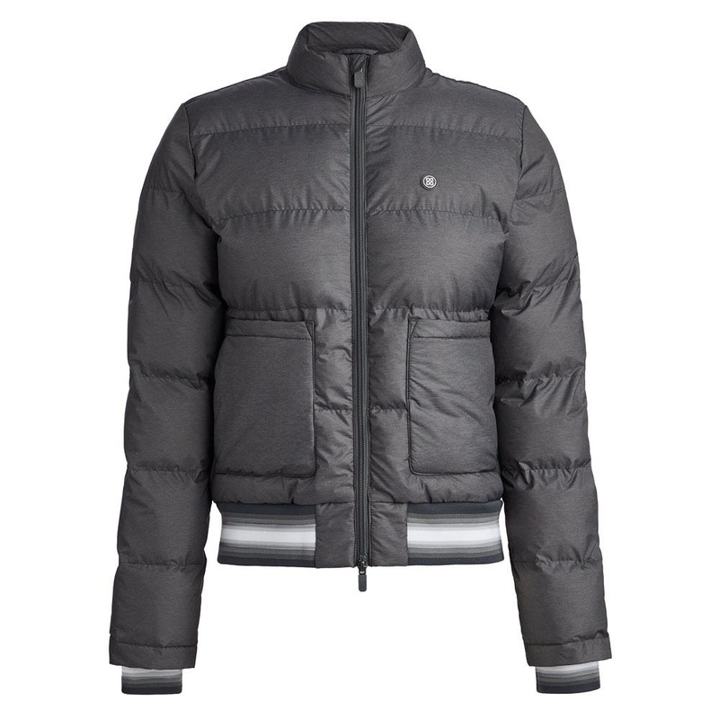Gfore Coated Nylon Melange Puffer Golf Jacket Charcoal Heather Gray – FA23 Women X-Small