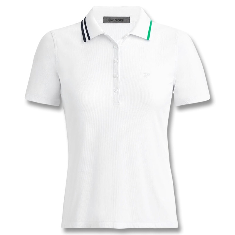 Gfore Contrast Collar Ribbed Tech Nylon Golf Polo Snow – FA24 Women X-Small