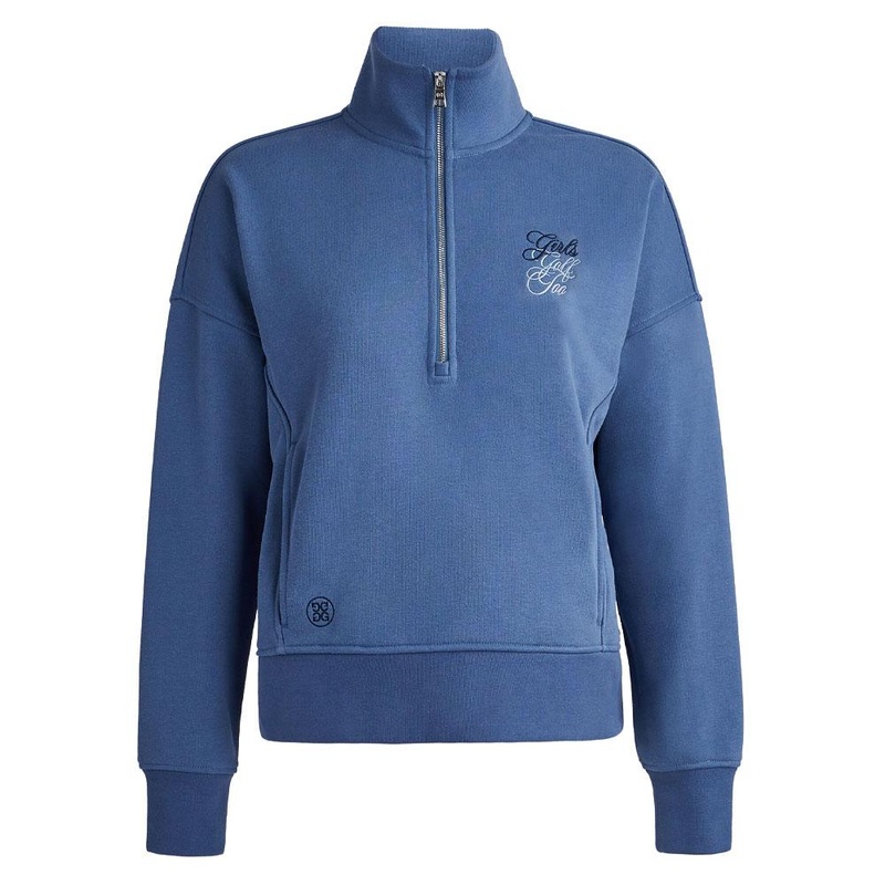 Gfore Girls Too French Terry Quarter Zip Boxy Golf Pullover Slate – FA23 Women X-Small