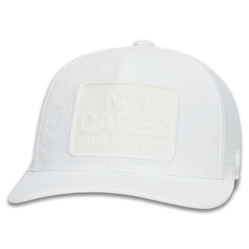 Gfore NO1 Cares Perforated Featherweight Tech Golf Cap Snow – FA24 Men One Size Fits All