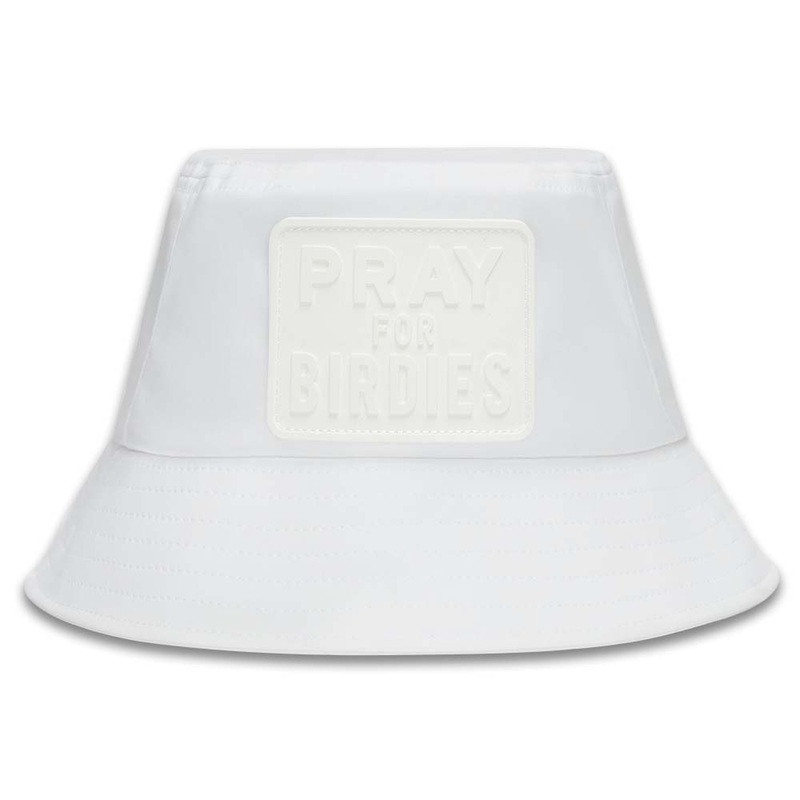 Gfore Pray For Birdies Perforated Featherweight Tech Golf Bucket Hat Snow – FA24 Women One Size Fits All