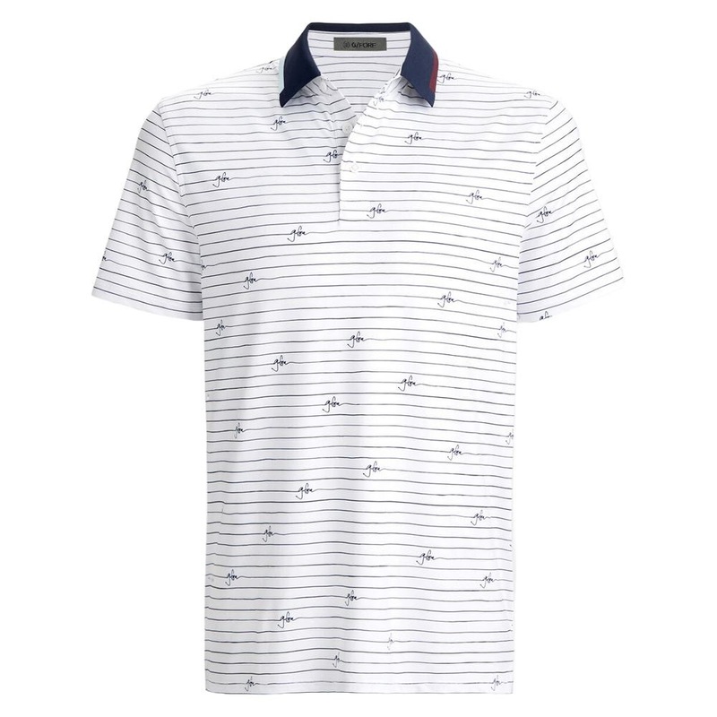 Gfore Script Stripe Tech Jersey Golf Polo Snow – FA24 Men Small