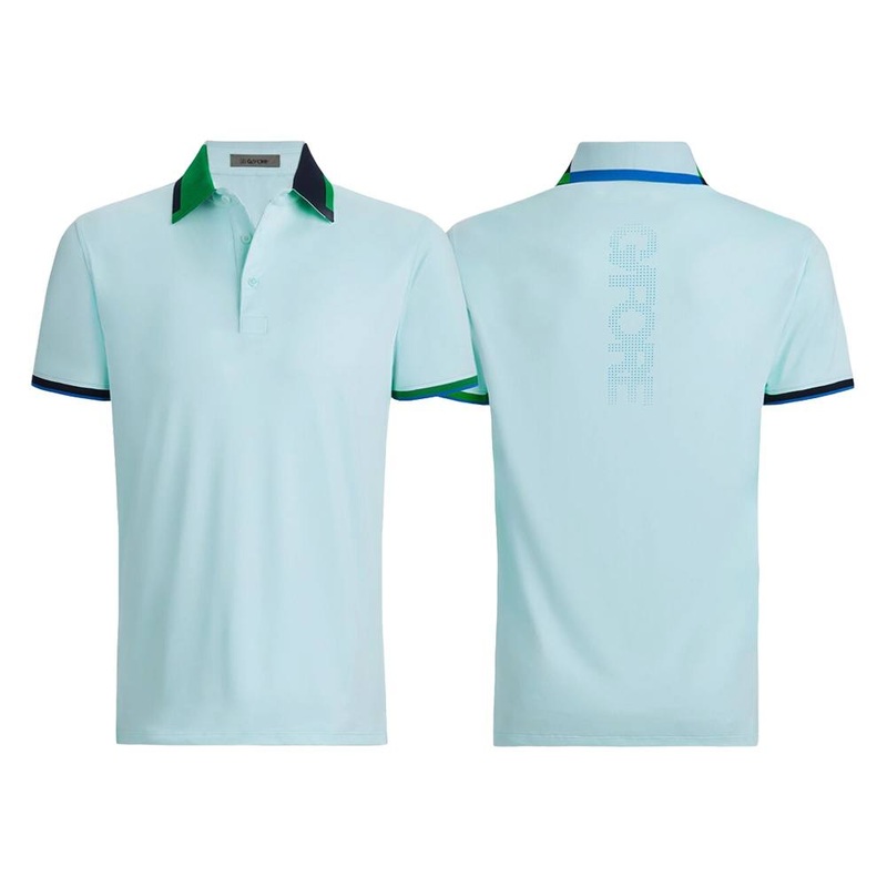 Gfore Silky Pique Contrast Banded Sleeve Golf Polo Daybreak – FA24 Men Small