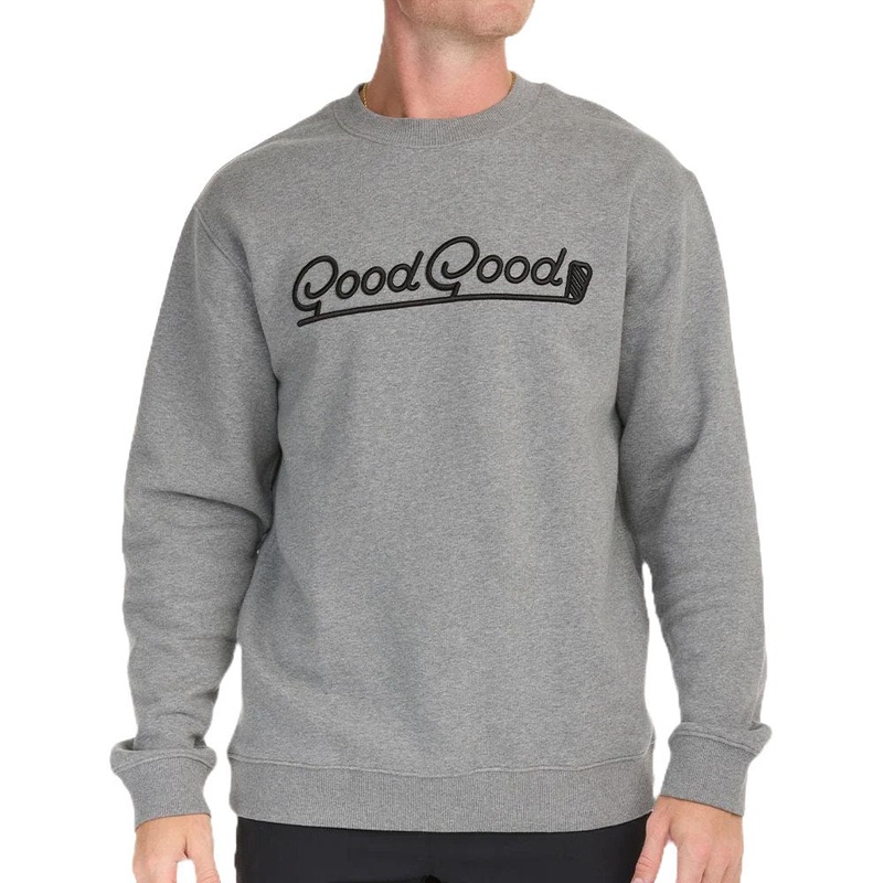 GoodGood Golf Club Fleece Crewneck Golf Sweater Gray – 24 Men Small