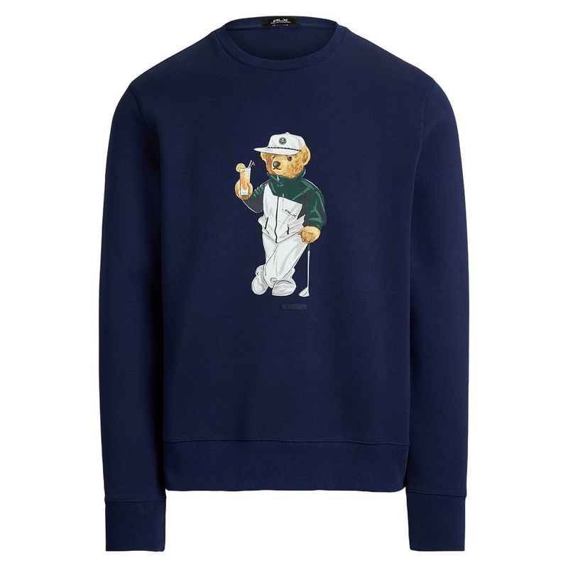 Ralph Lauren Classic Polo Bear Double-Knit Sweatshirt Golf Sweater Refined Navy – SP25 Men Large
