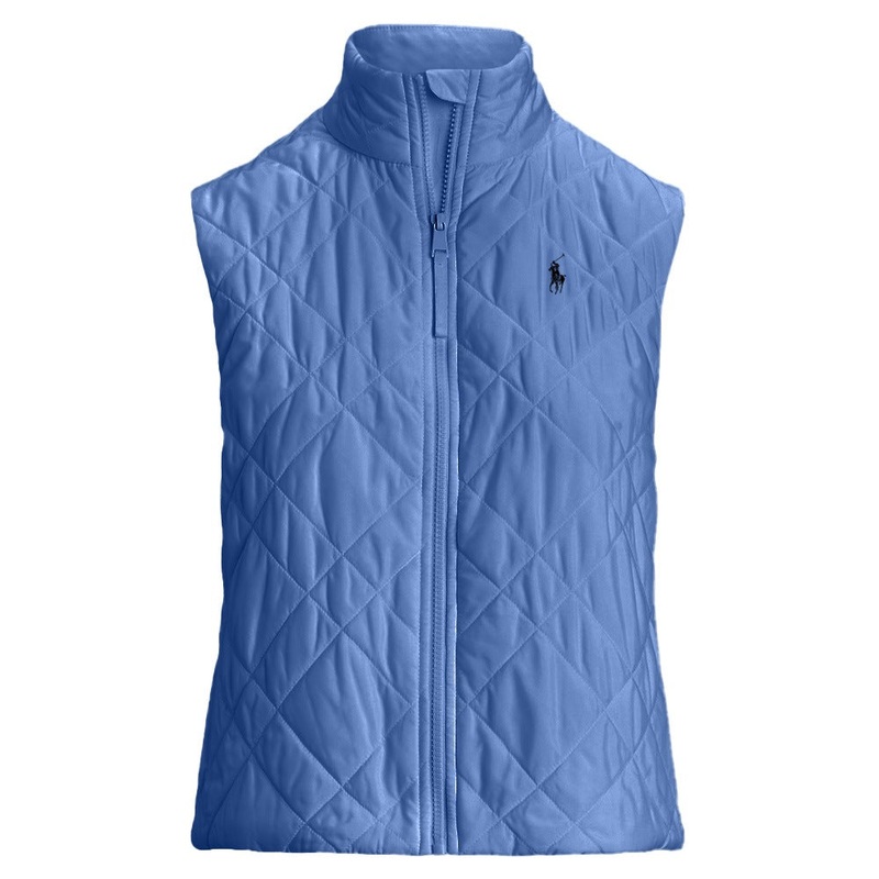 Ralph Lauren Tech Terry Quilted Hybrid Full-Zip Golf Vest Summer Blue – SP25 Women X-Small