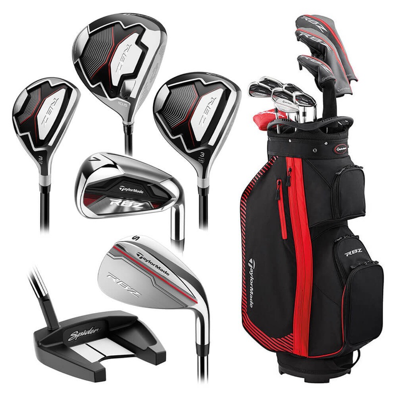 TaylorMade RBZ Full Set – 25 Men Right – 10 Clubs + 1 Cart Bag Steel – Regular