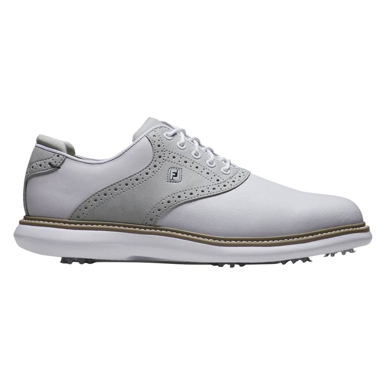 FootJoy FJ Traditions Golf Shoes White/Gray/Tan – 24 Men Medium 7