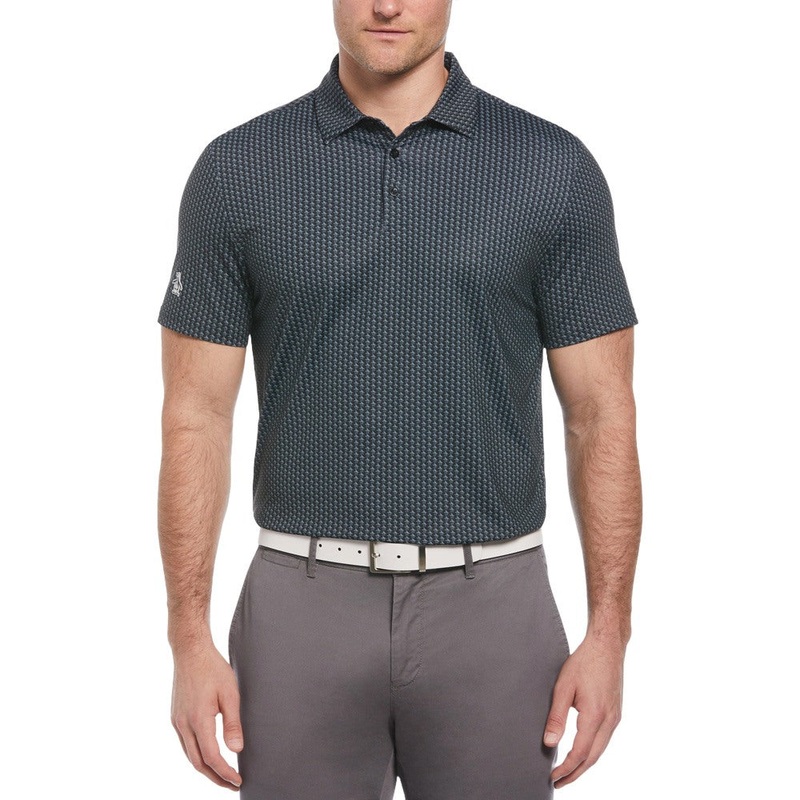 Original Penguin Allover Pete Print Golf Polo Caviar – SS24 Men Small