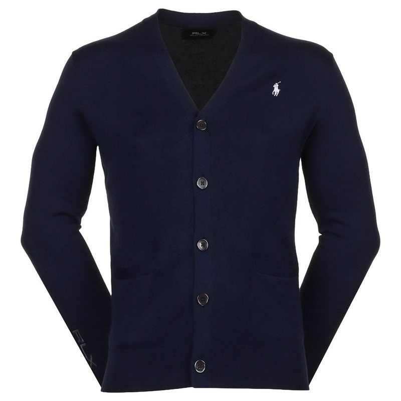 Ralph Lauren Cotton Coolmax V-Neck Golf Cardigan Refined Navy – FW24 Men Small