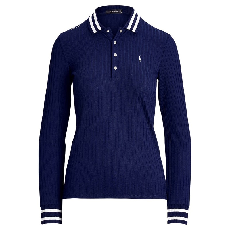 Ralph Lauren Drop Needle Rib Knit Golf Polo Refined Navy – FW24 Women X-Small