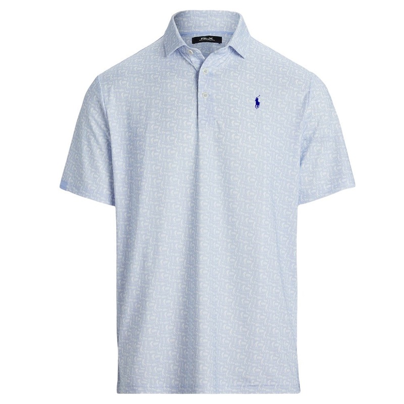 Ralph Lauren Lightweight Airflow Golf Polo Office Blue Multi – FW24 Men Small