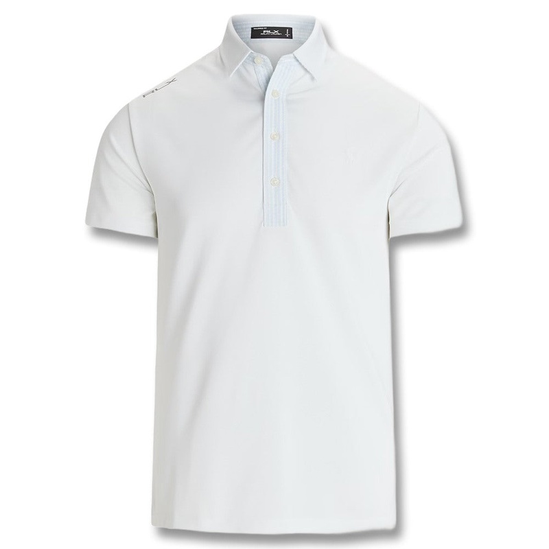 Ralph Lauren Performance Pique Collar Golf Polo Ceramice White/Office Blue – FW24 Men Small