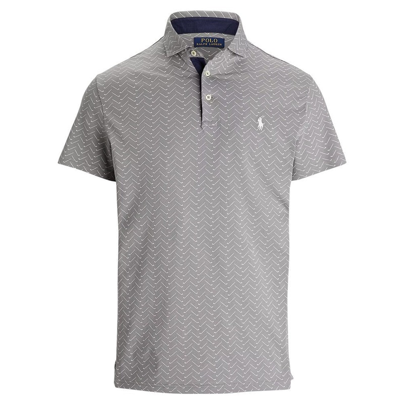 Ralph Lauren Pima Jersey Knit Golf Polo Peak Gray Club Herringbone – FW24 Men Small