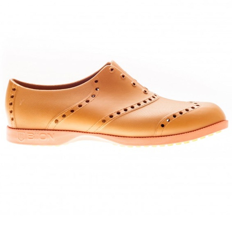 BIION Brights Spikeless Golf Shoes Leather/Orange – 16 Unisex Meduim Mens 5/Ladies 7