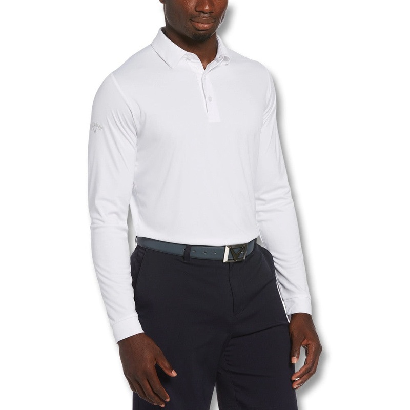 Callaway Air Texturized Premium Yarn Golf Polo Bright White – SS25 Men Small