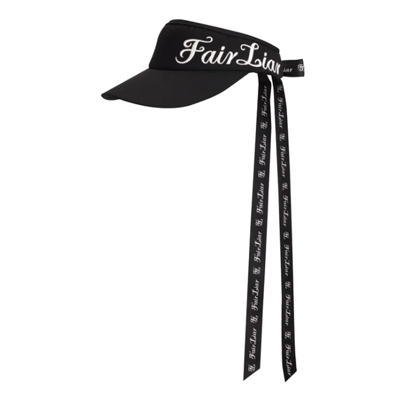 Fairliar Side Logo Wide Ribbon Golf Visor Black – SS25 Women One Size Fits All