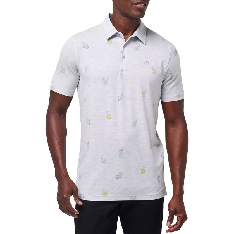 TravisMathew Call The Shot Golf Polo Heather Light Gray – SS24 Men Small