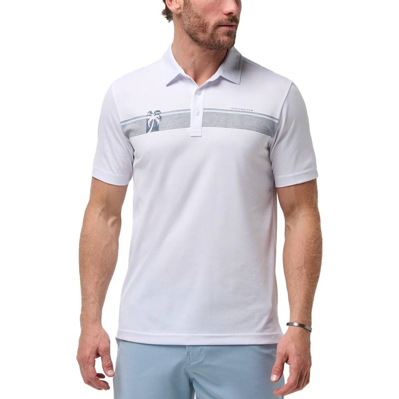 TravisMathew Wall of Water Golf Polo White – SS24 Men Small